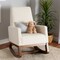 Baxton Studio Yashiya MidCentury Modern OffWhite Boucle Upholstered and Walnut Brown Finished Wood Rocking Chair 225-12925-ZORO - alternate 1
